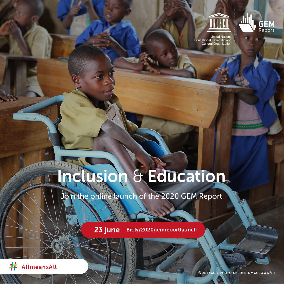 Virtual Launch of UNESCO’s 2020 Global Education Monitoring Report on Inclusion and Education