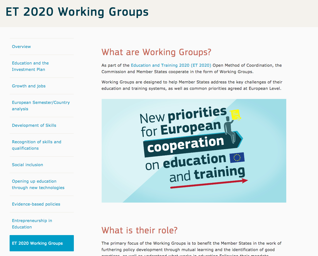 Agency Participation in the Education and Training 2020 Working Group