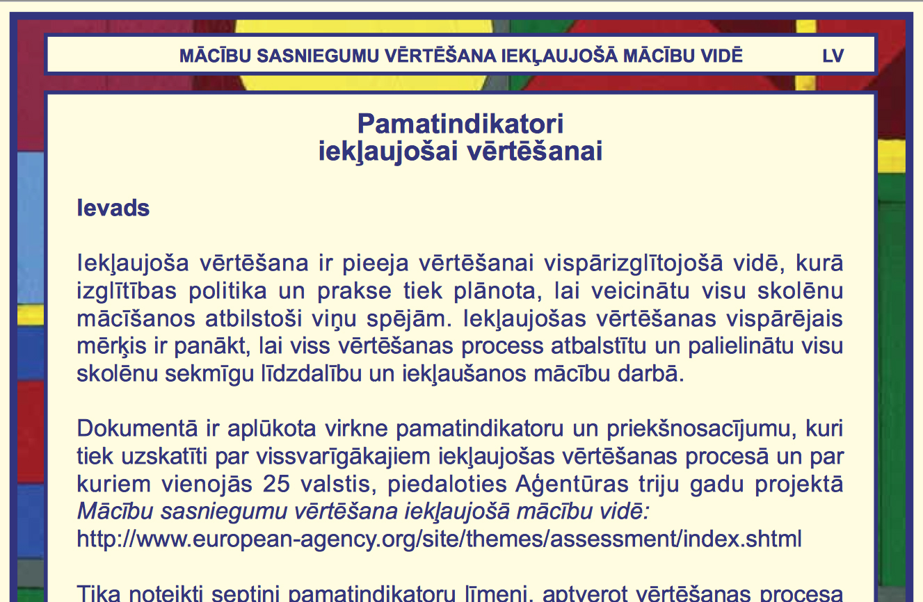 Outline Indicators for Inclusive Assessment