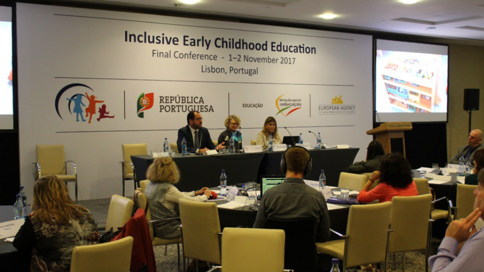 Closing session with (from left to right): João Costa, Secretary of State of Education, Portugal; Ana Magraner, Agency Chair; Ana Sofia Antunes, Secretary of State for Inclusion of People with Disabilities, Portugal panel speakers at the seminar