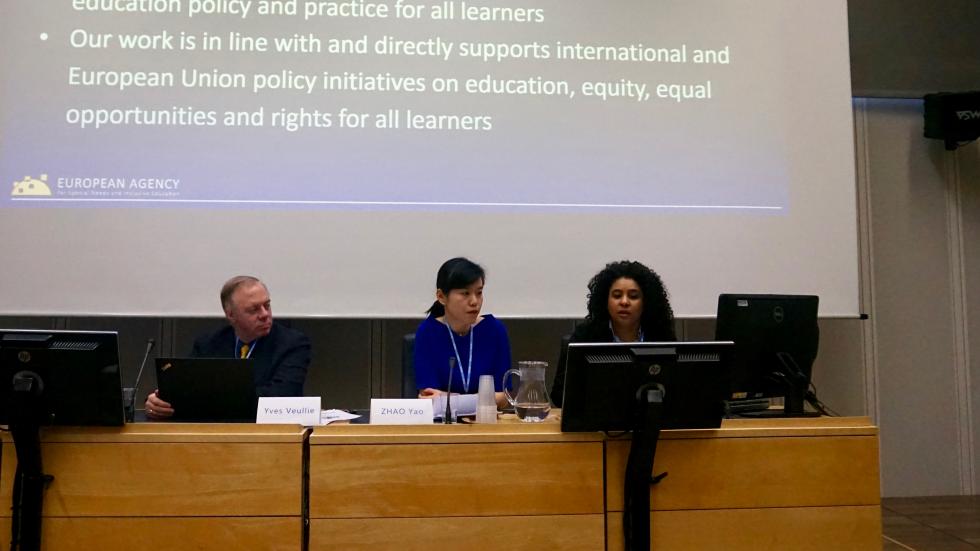 Ms Marcella Turner-Cmuchal (right) representing the Agency at the World Summit on the Information Society Forum 2018 Ms Marcella Turner-Cmuchal speaking