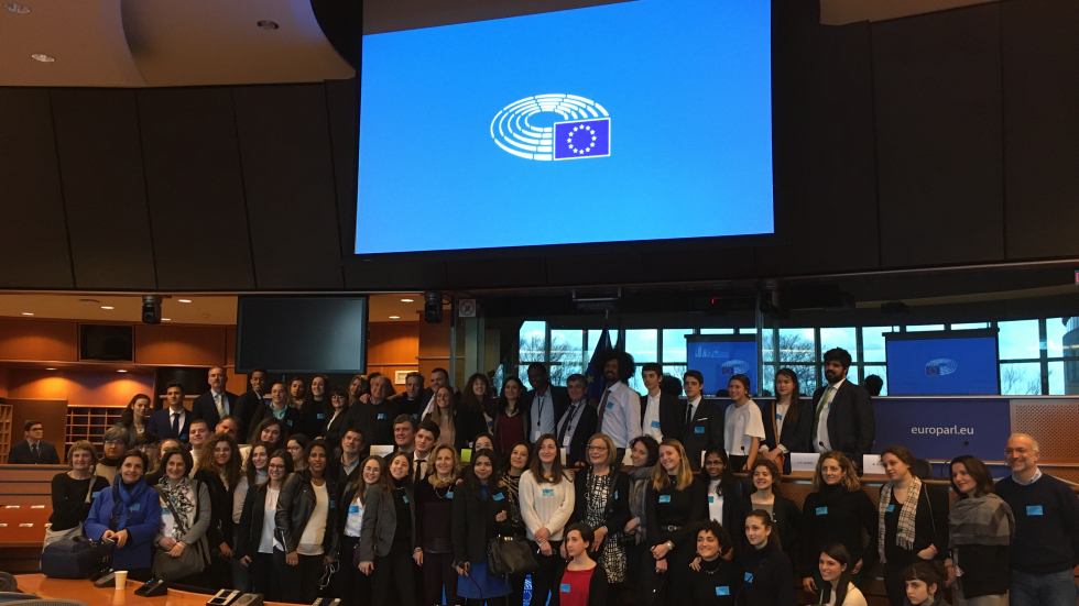 Participants in the Europe Begins in Lampedusa event at the European Parliament