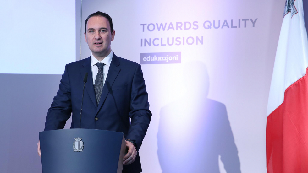 Maltese Minister for Education, Sport, Youth, Research and Innovation, Hon. Clifton Grima, speaking at the conference Maltese Minister for Education, Sport, Youth, Research and Innovation, Hon. Clifton Grima