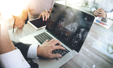 laptop with data tables