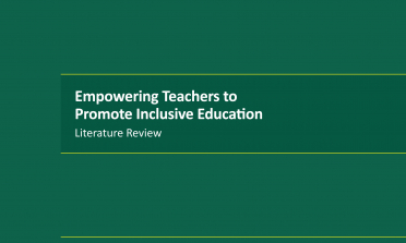 cover of the Empowering Teachers to Promote Inclusive Education Literature Review