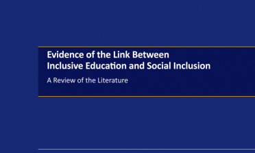 cover for the Evidence of the Link Between Inclusive Education and Social Inclusion: Literature Review