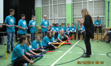 The school orchestra in action