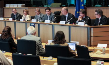 Harald Weber and Mary Kyriazopoulou, European Agency; Per Gunnvall, Agency Chair; Ádám Kósa, MEP; Cor Meijer, Agency Director; Serge Ebersold, INSHEA and Rory O’Sullivan, Killester College, Ireland