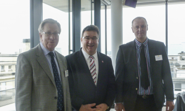 Mr Per Ch Gunnvall, Agency Chair, Mr Mark Weinmeister, Secretary of State for European Affairs of the State of Hessen and Mr Cor J. W. Meijer, Agency Director at the new Brussels Office