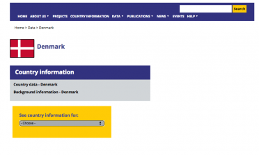 screenshot of the Data web area