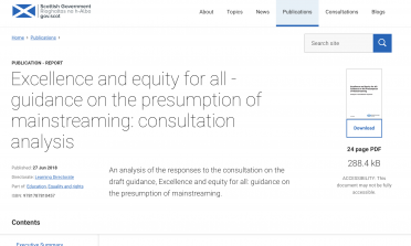 screenshot of the Scottish Government's website