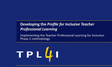 Front cover of the Developing the Profile for Inclusive Teacher Professional Learning report