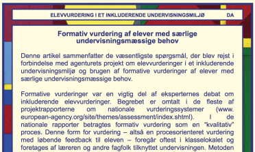 Assessment for Learning and Pupils with Special Educational Needs summaries