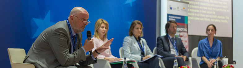 Cor J.W. Meijer moderating the second panel at the conference