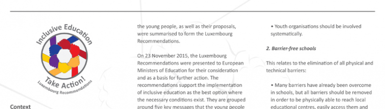 image of the Inclusive Education: Take Action! flyer