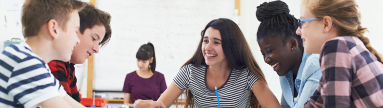 Teenage learners in a classroom