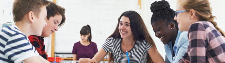 Teenage learners in a classroom