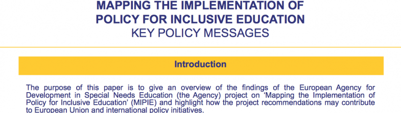 image showing the Mapping the Implementation of Policy for Inclusive Education – Key policy messages