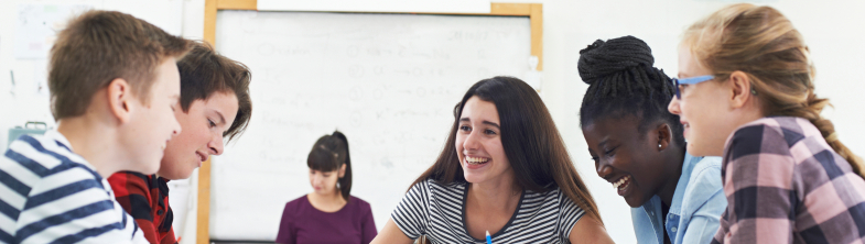 Teenage learners in a classroom