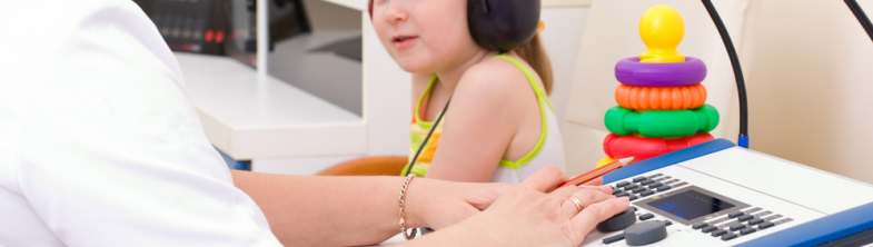 young learner participating ina hearing test