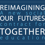 Cover of the 'Reimagining our futures together' publication