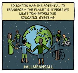 Education has the potential to transform the planet, but first we must transform our education systems. #allmeansall