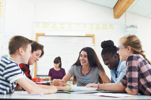 Teenage learners in a classroom