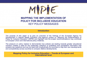 image showing the Mapping the Implementation of Policy for Inclusive Education – Key policy messages